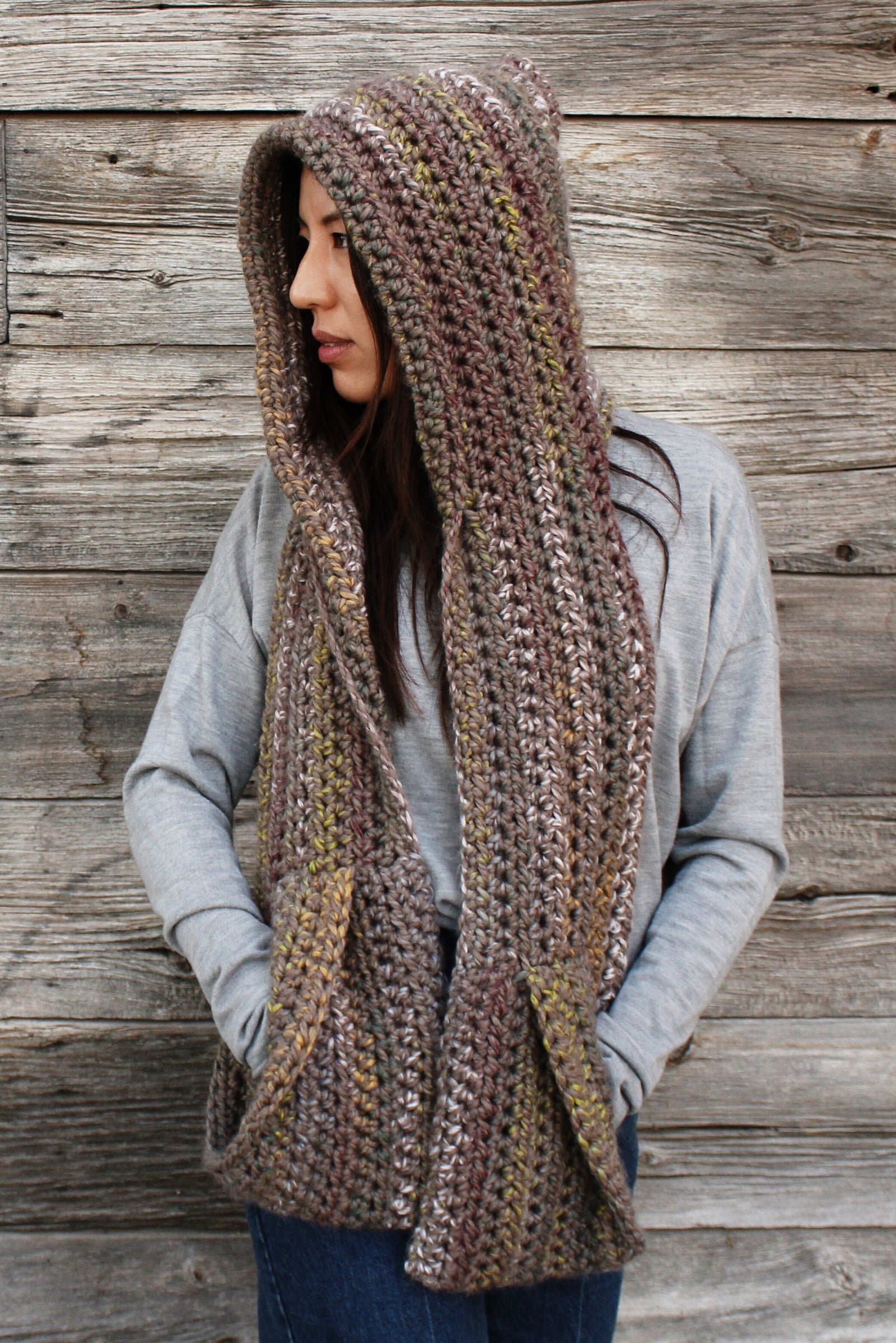 Crochet Kit - Kodiak Hooded Pocket Scarf – Lion Brand Yarn