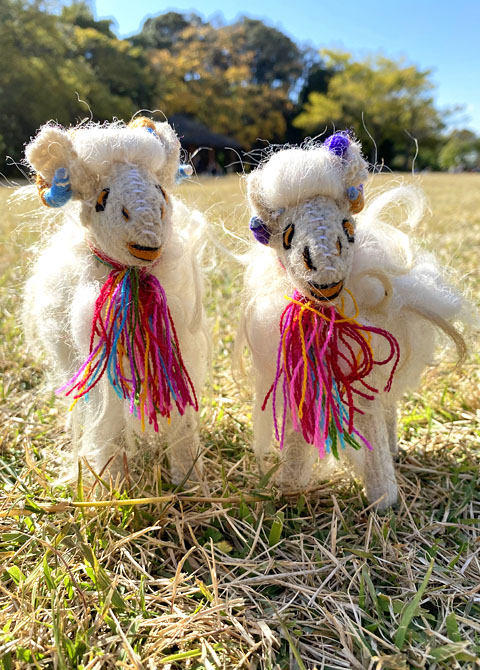 アニマリート/チアパスのぬいぐるみ手織りウール・羊毛 羊 長毛