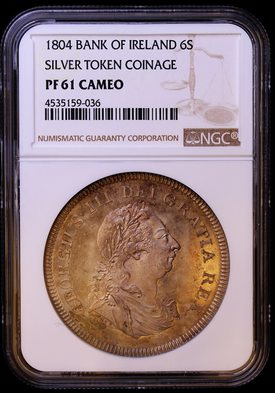 アイルランド ジョージ3世 1804年 バンクトークン プルーフ 6シリング