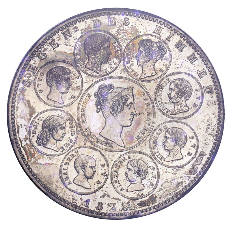 ドイツ バイエルン 1828年 ターラー銀貨 ルードヴィヒ1世 天使の