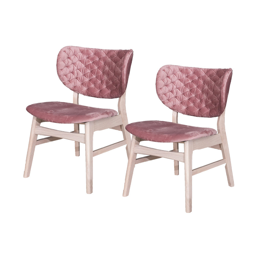 lushroom 【同色2脚セット】 ダイニングチェア 単品 ホワイト ピンク