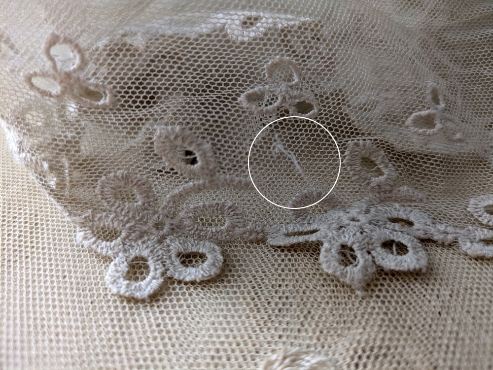 フランスアンティーク 幅広 チュールレース 90cm