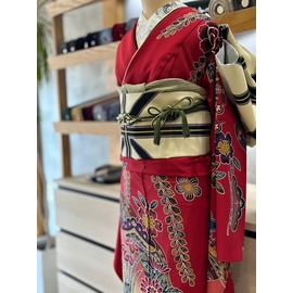 七五三 正絹絞り四つ身着物 絞り 刺繍 長襦袢セット 7歳用 七五三着物