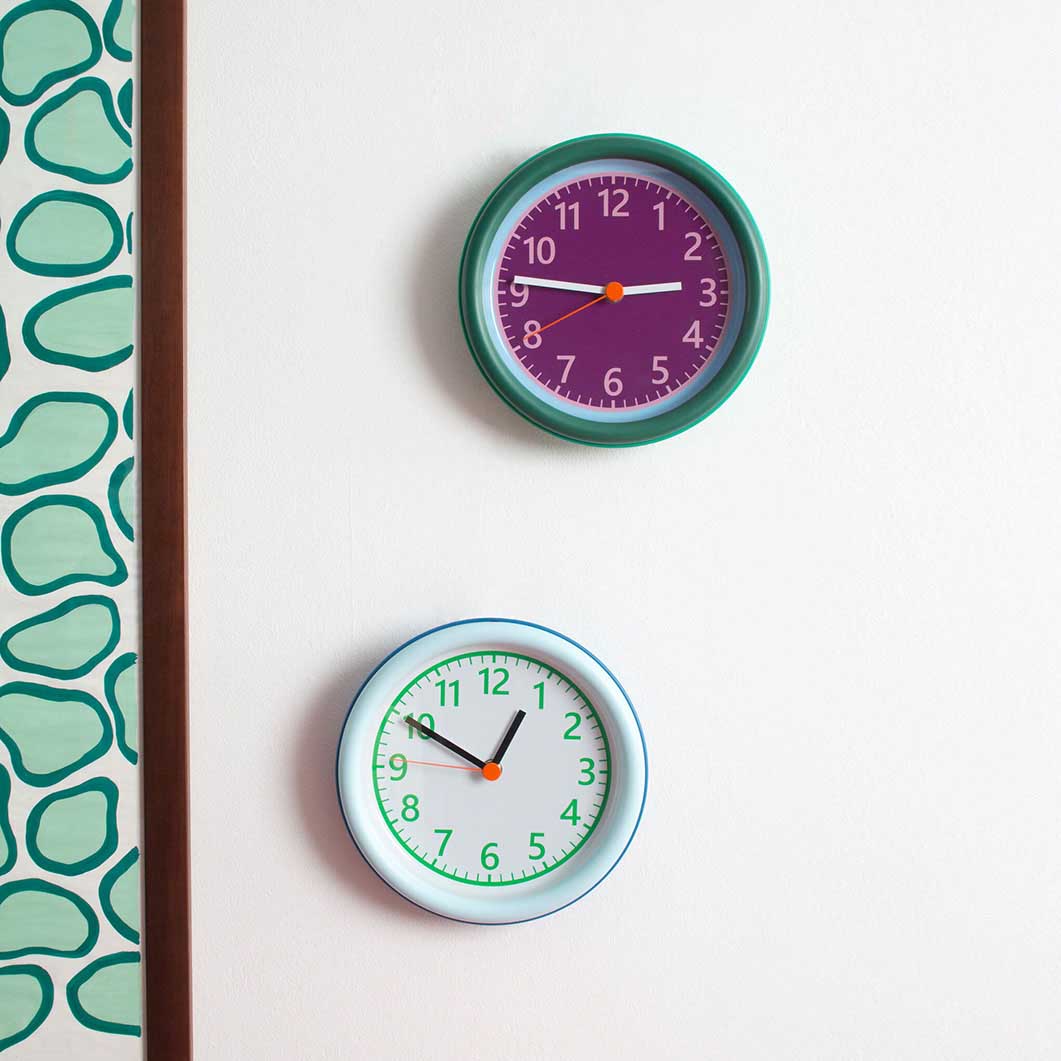 SOWDEN ウォールクロック ホワイト／ブルー(ホワイト/ブルー)：ホーム