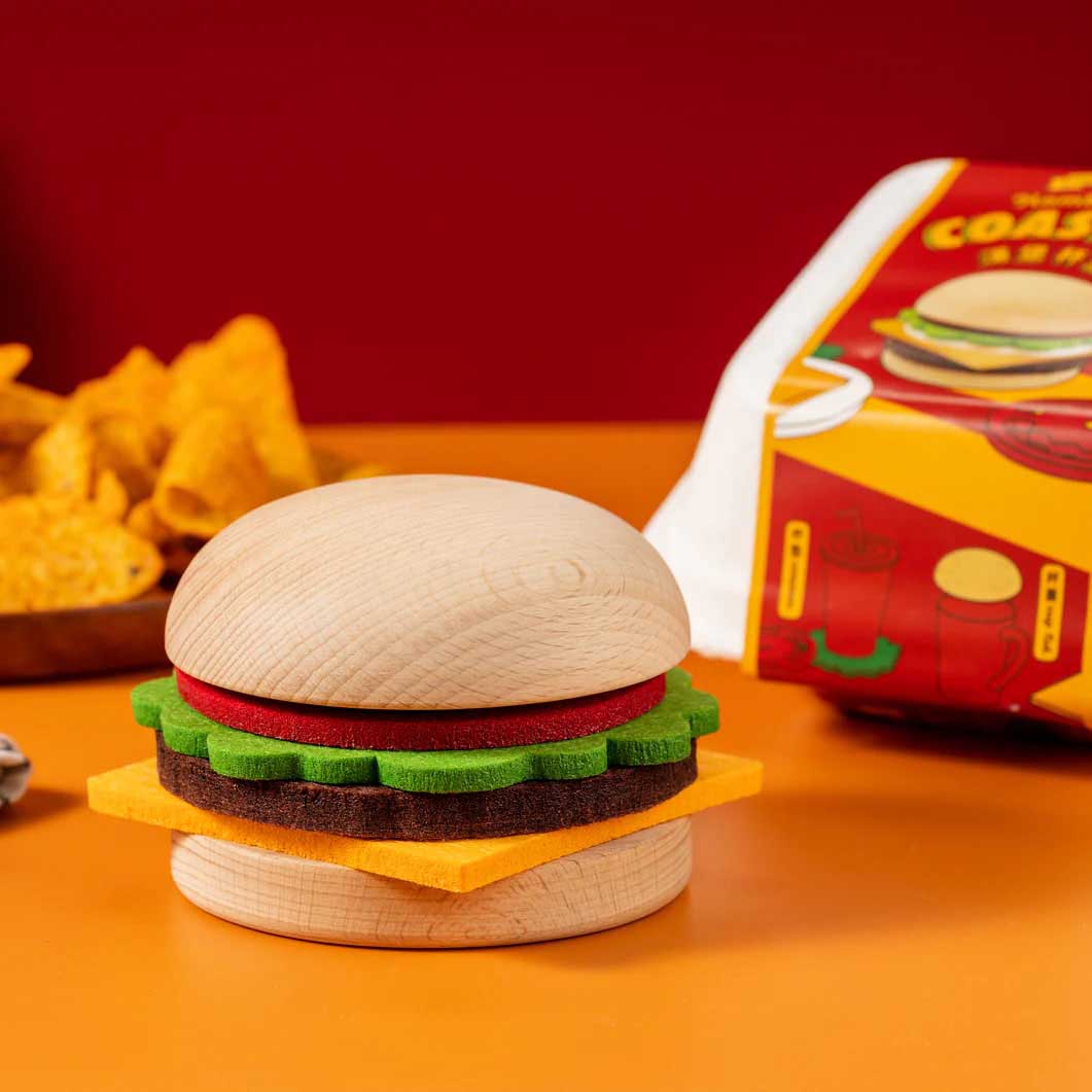 Cheeseburger コースターセット：キッチン & ダイニング