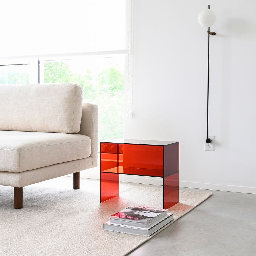 Two-Way サイドテーブル レッド(レッド)：ホーム