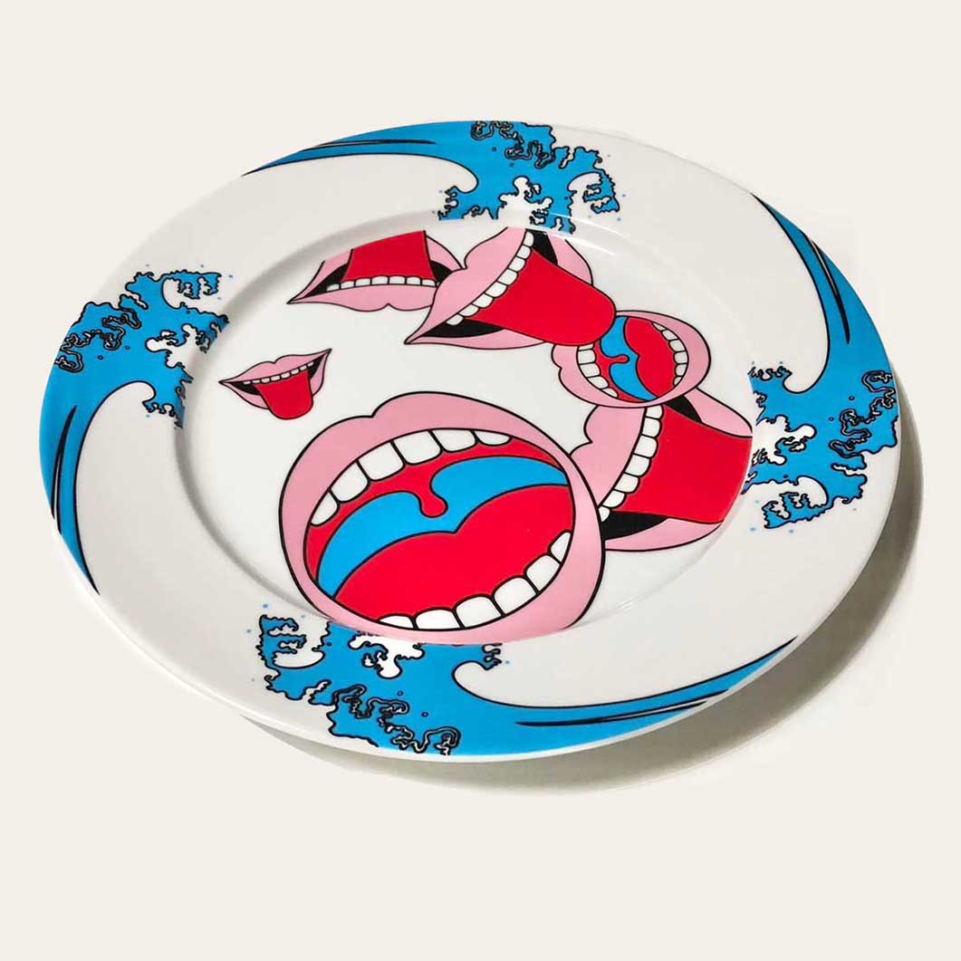 横尾忠則 ミート皿 Mouth Wave(Mouth Wave)：キッチン & ダイニング