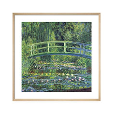 クロード・モネ Water Lily Pond， 1899 （blue） フレーム付ポスター