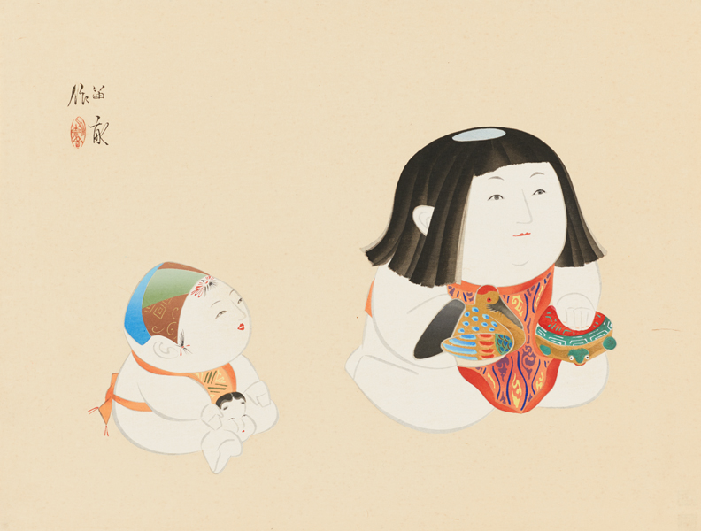 御所人形十二題」より 鶴亀 - 東京国立近代美術館