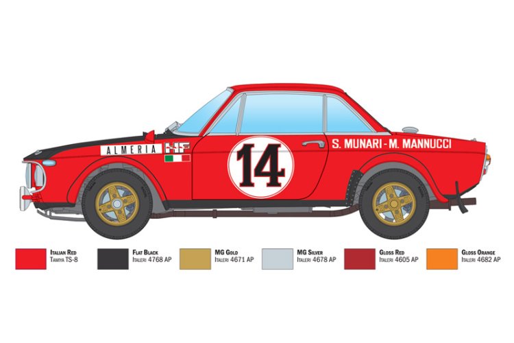 Italeri 1:24 Lancia Fulvia HF Rally Monte Carlo 1972 Car Kit