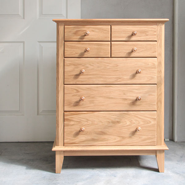 受注生産】日本製 木製脚付チェスト 5段 引出し7杯 収納庫75 W750×D420