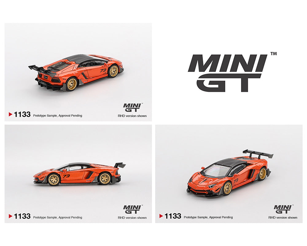PREORDER* MINI GT 1:64 Lamborghini Aventador LB-WORKS in Orange