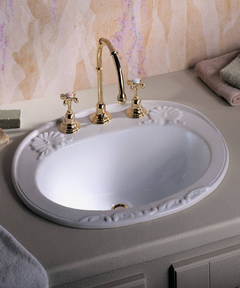 フランス製 洗面ボウル（カウンター埋め込み型） 0406.20｜陶器製洗面