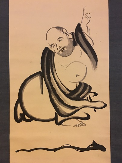 越渓守謙 指月布袋図｜古美術・掛け軸の販売・買取・鑑定-松本松栄堂