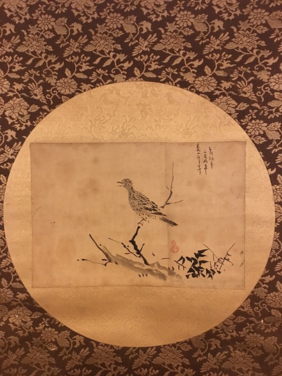 狩野探幽 縮図 梅鵯｜古美術・掛け軸の販売・買取・鑑定-松本松栄堂