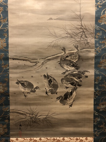 谷文晁 月下群雁図｜古美術・掛け軸の販売・買取・鑑定-松本松栄堂