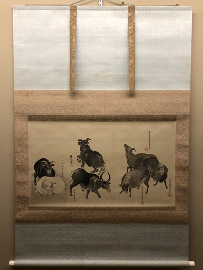 土佐光孚 牛図合作｜古美術・掛け軸の販売・買取・鑑定-松本松栄堂