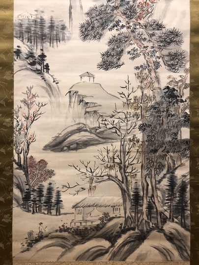 梁川紅蘭 秋景山水図｜古美術・掛け軸の販売・買取・鑑定-松本松栄堂