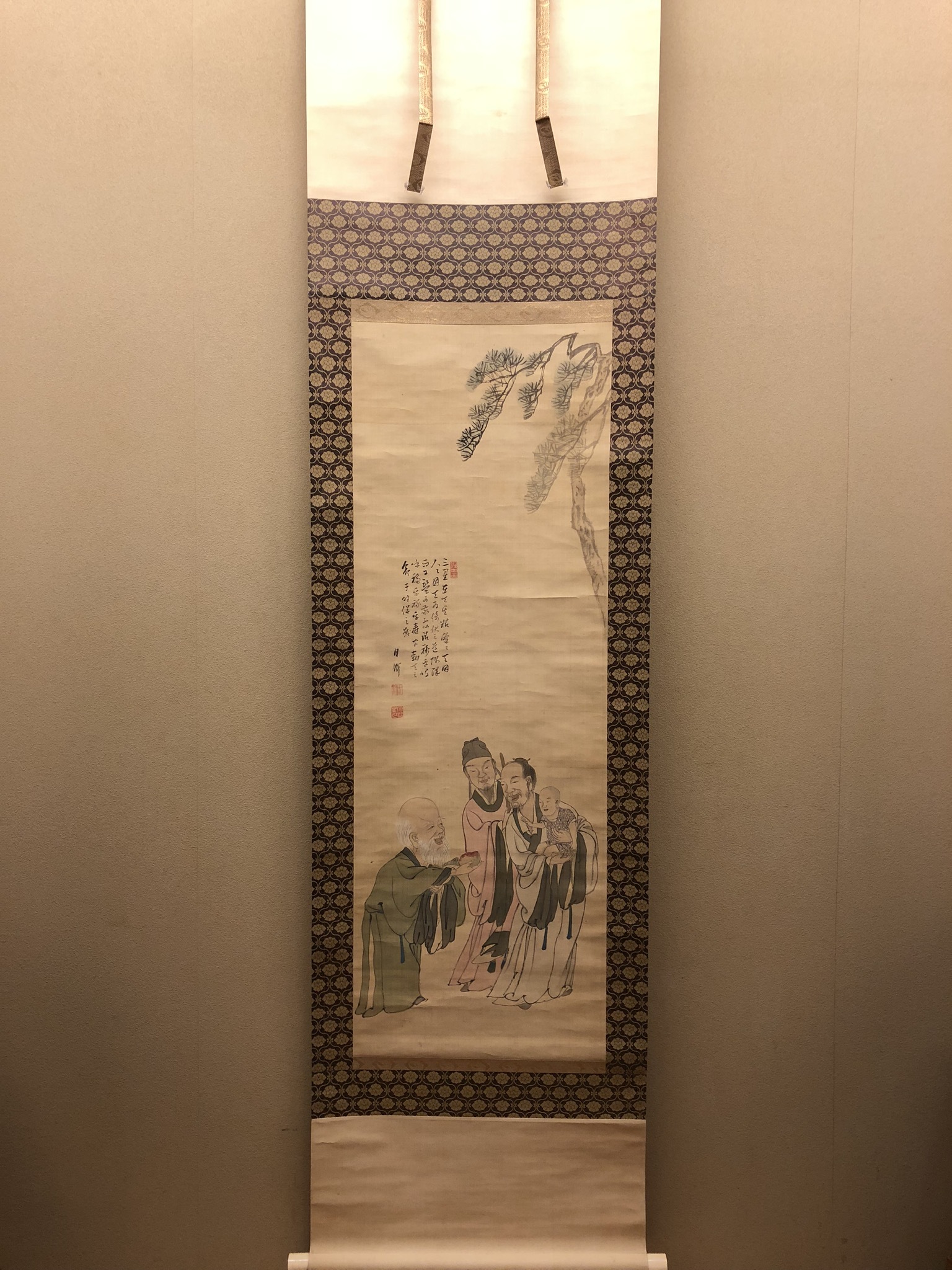 月僊 三星人図｜古美術・掛け軸の販売・買取・鑑定-松本松栄堂