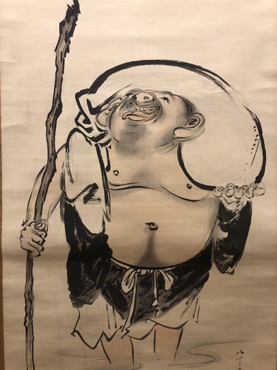 柴田是真 月下布袋図｜古美術・掛け軸の販売・買取・鑑定-松本松栄堂