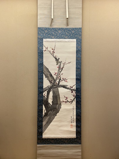 鈴木松年 紅梅鶯図｜古美術・掛け軸の販売・買取・鑑定-松本松栄堂