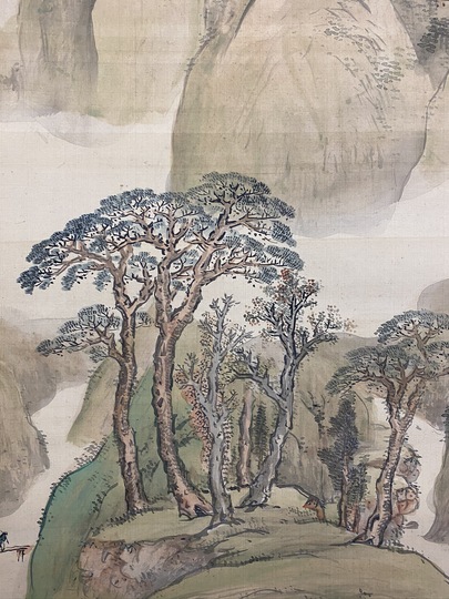 谷文晁 青緑秋景山水図｜古美術・掛け軸の販売・買取・鑑定-松本松栄堂