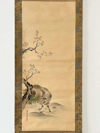 狩野雪信 中太公望 左右桜桃｜古美術・掛け軸の販売・買取・鑑定-松本