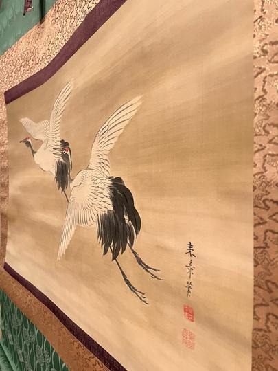 中島来章 隻飛鶴図｜古美術・掛け軸の販売・買取・鑑定-松本松栄堂