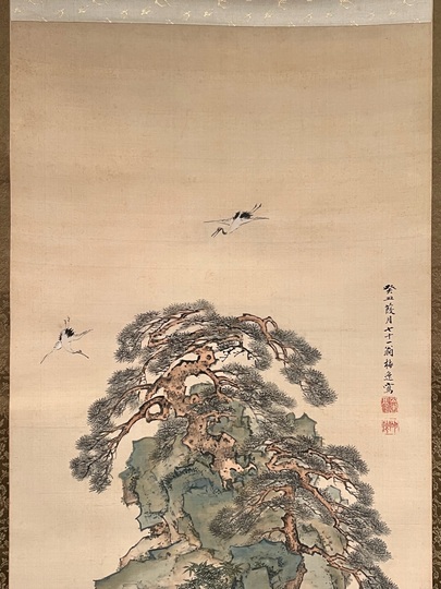 山本梅逸 青緑蓬莱山図｜古美術・掛け軸の販売・買取・鑑定-松本松栄堂