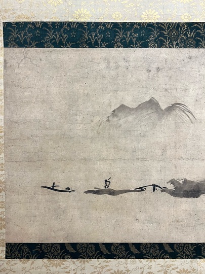 真作/木村武山/秋景山水図/桐題箱付/布袋屋掛軸HG-768 真作/木村武山