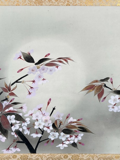 山口蓬春、桔梗、額装画版集より、版上サイン、限定、新品額装 山口