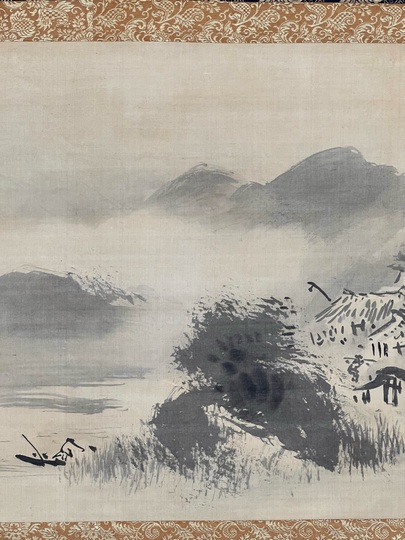 狩野常信 破墨山水図｜古美術・掛け軸の販売・買取・鑑定-松本松栄堂