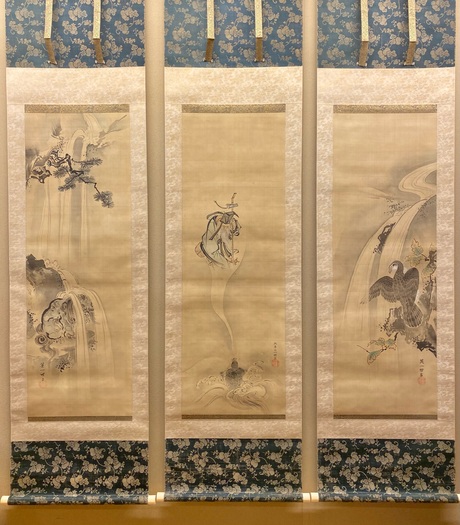 英一蝶 中亀息寿老 三幅対｜古美術・掛け軸の販売・買取・鑑定-松本松栄堂