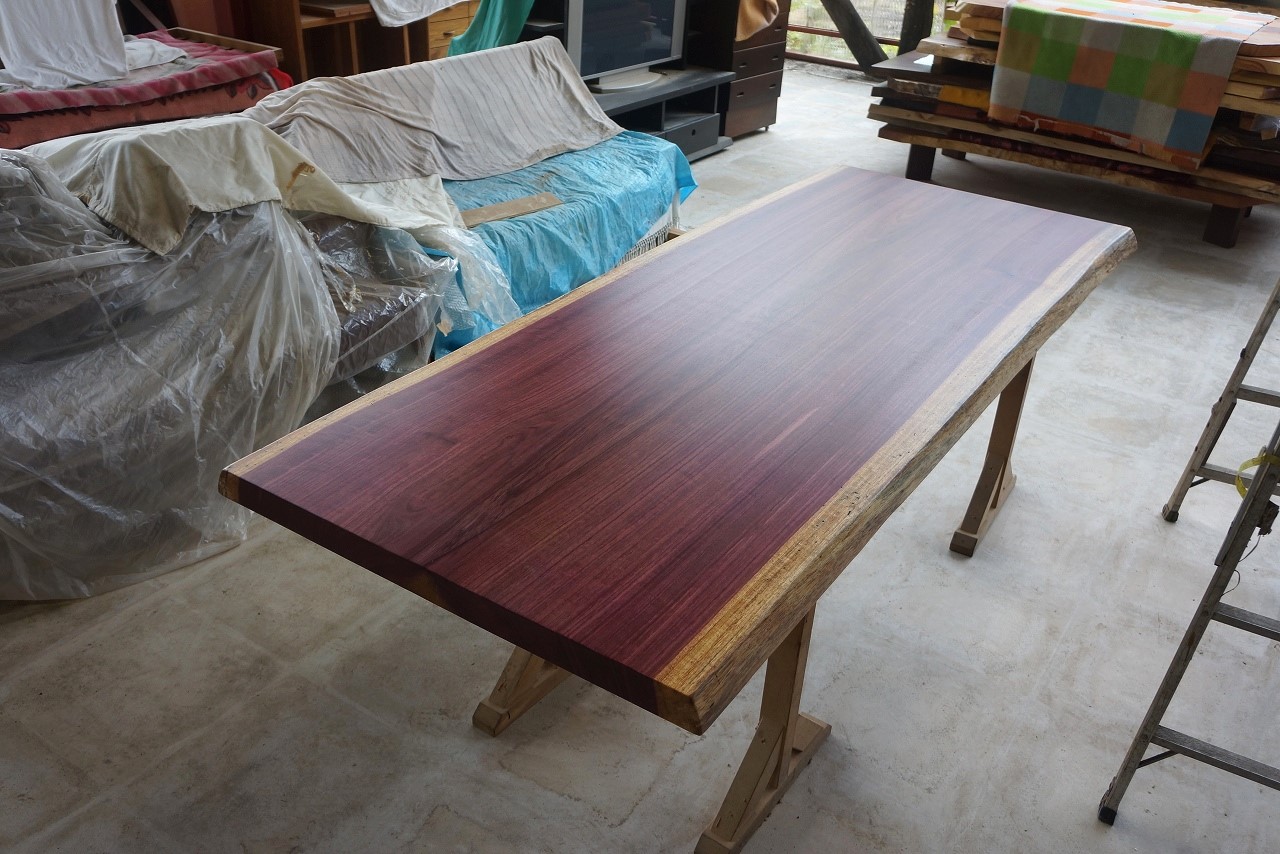 天然木 新潟工場 ボセ（アフリカンチェリー）材 一枚板 カウンター
