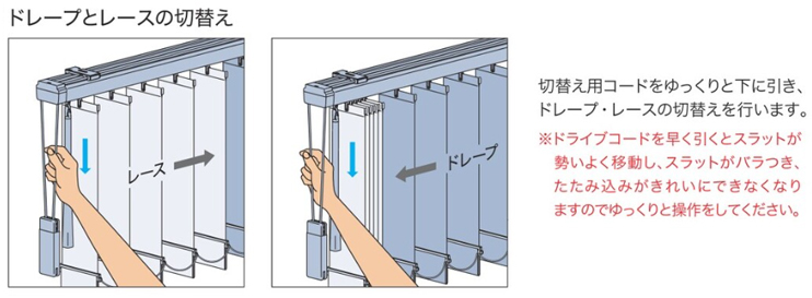 ペア ツーウェイタイプ ラインドレープ タチカワブラインド｜縦型