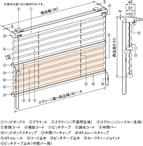 ツインスタイル・コード式 もなみ ニチベイ｜プリーツスクリーンの激安
