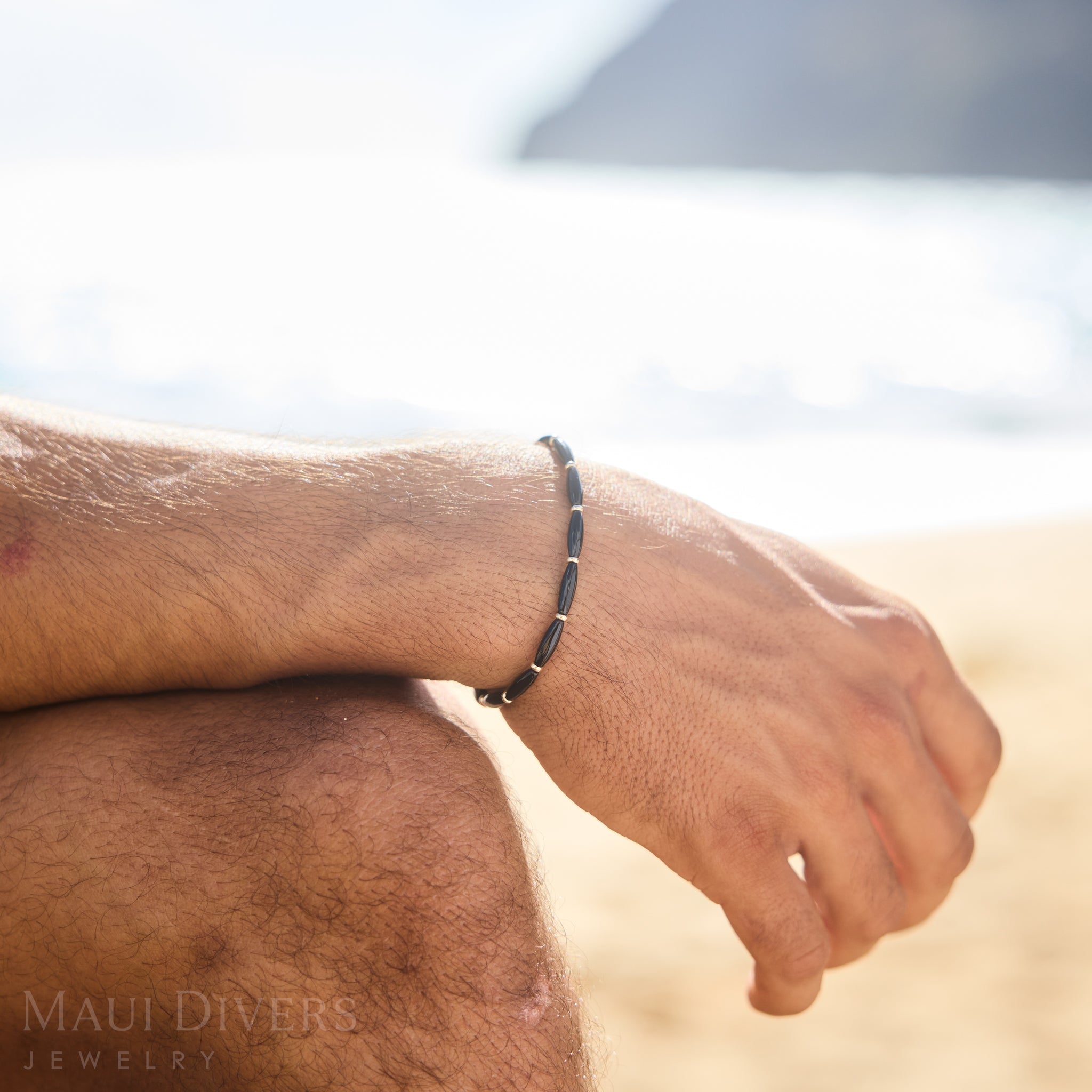 Black Coral Bracelet in Gold