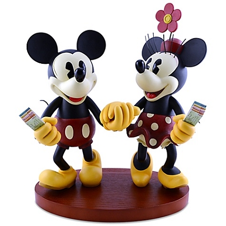 Disney Medium Figure Statue - Pie-Eyed Minnie Mouse and Mick