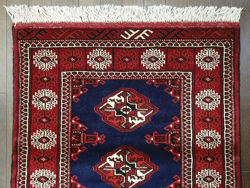 新品 トルクメン ペルシャ 絨毯 1.2m アクセント サイズ 123 x 78 cm