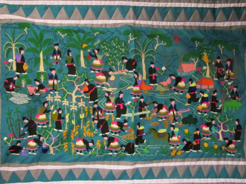 モン族素材＊タペストリー＊マルチクロス