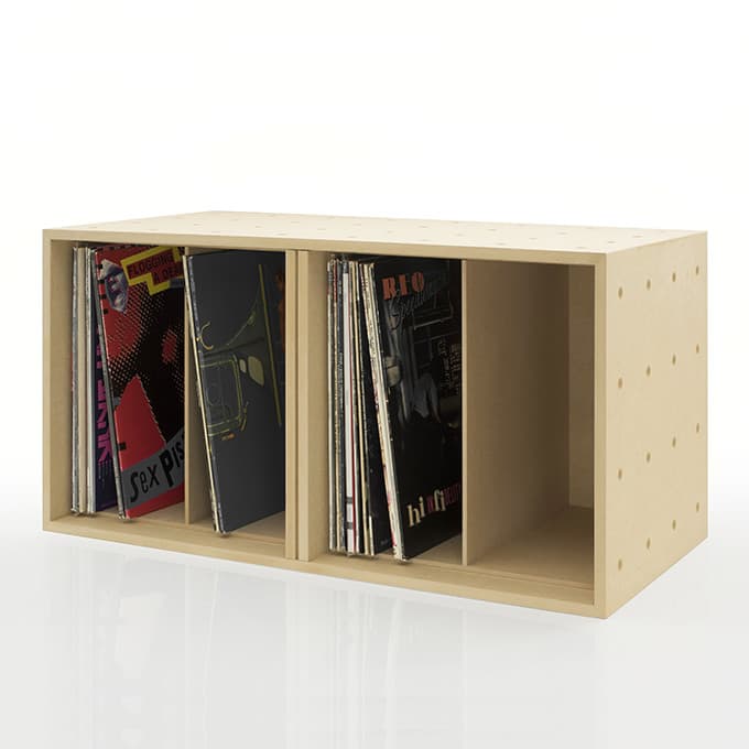 LPレコード収納ボックス 仕切り付き BLC-16-D2[セール品]|収納ボックス