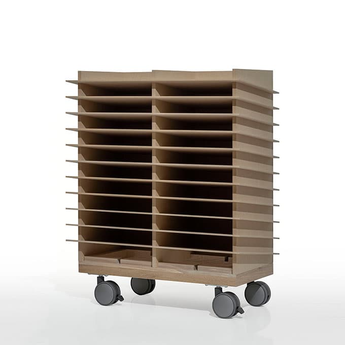 A4書類トレー 高さ600mm ワイド キャスター付き|オフィス収納ツールの