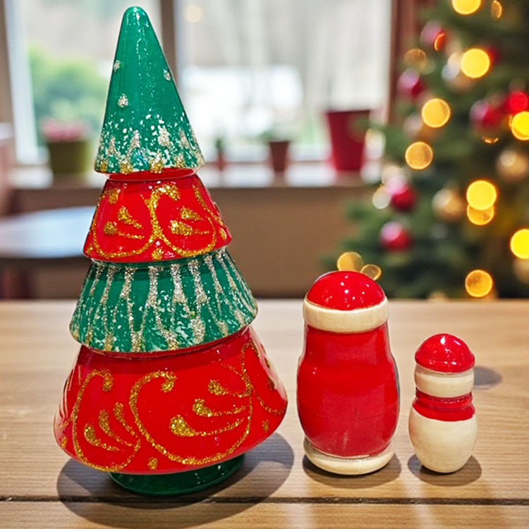 ロシア雑貨店マリンカ / ツリーマトリョーシカxm133-3p