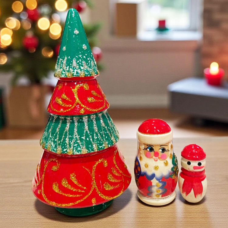 ロシア雑貨店マリンカ / ツリーマトリョーシカxm133-3p