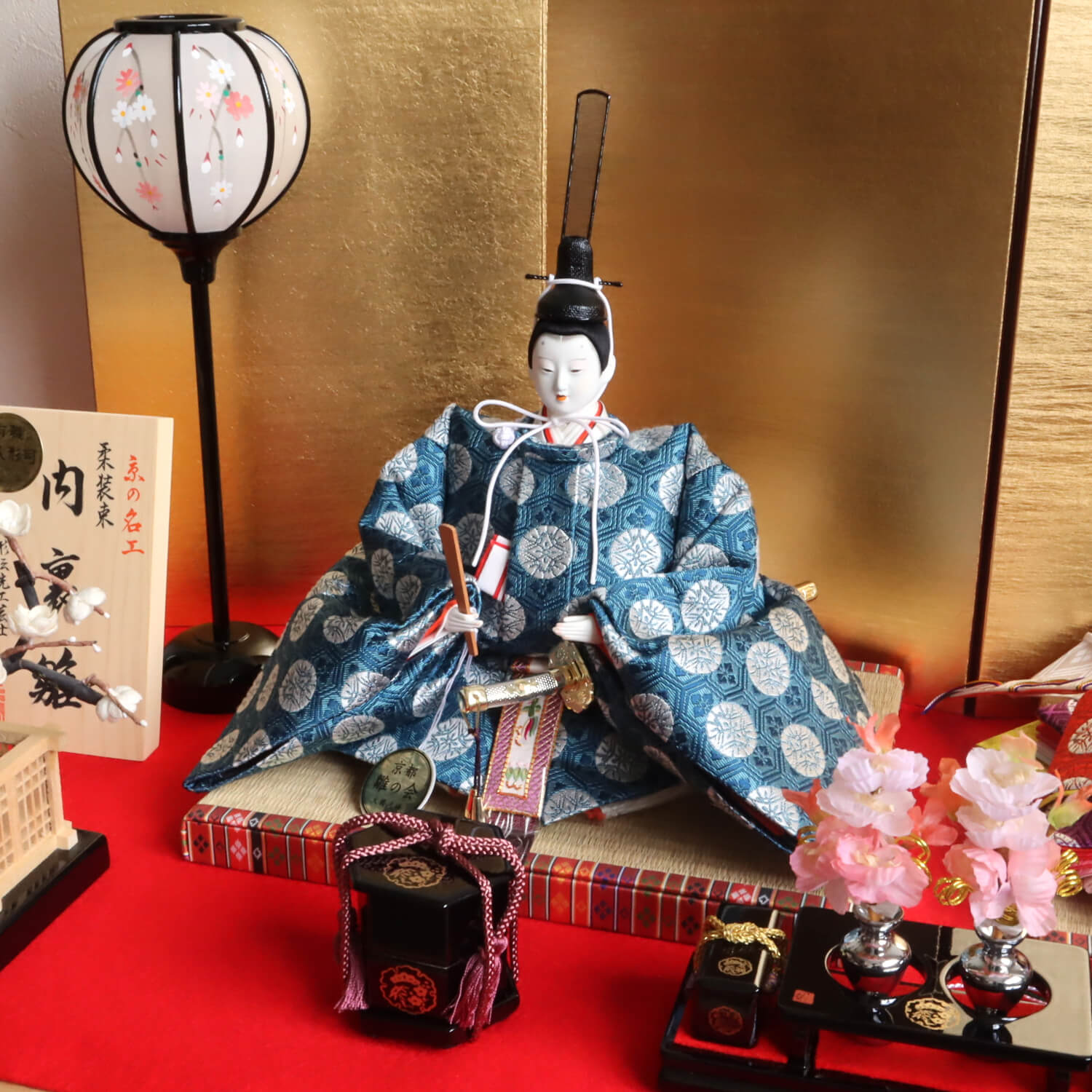 京都・大橋弌峰作 京九番正絹西陣織 内裏雛 柔装束 京頭師：藤澤 瑞馨