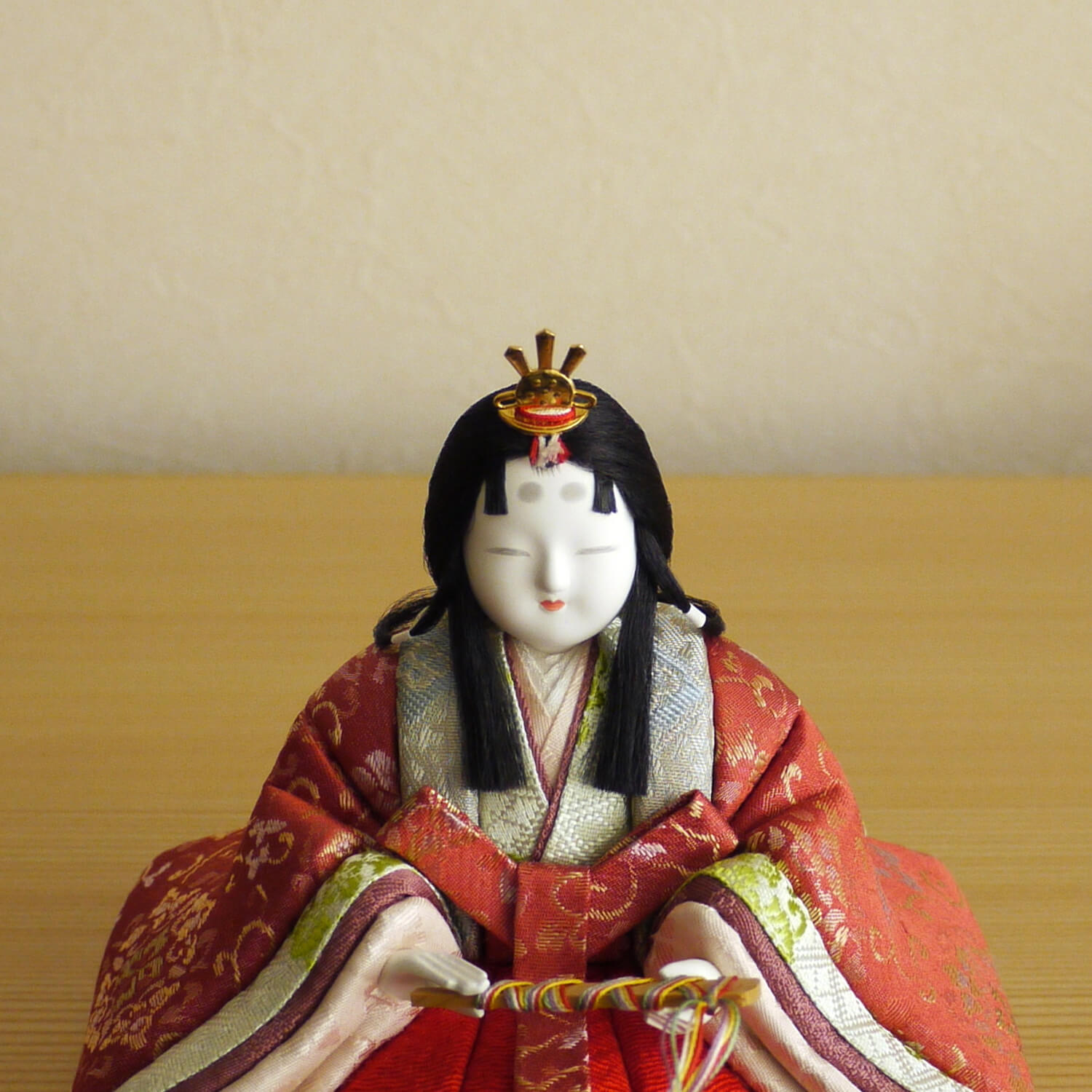 伝統的工芸品 柿沼東光作 伝産・麗春雛(漆箔正絹西陣織) 二曲箔押屏風