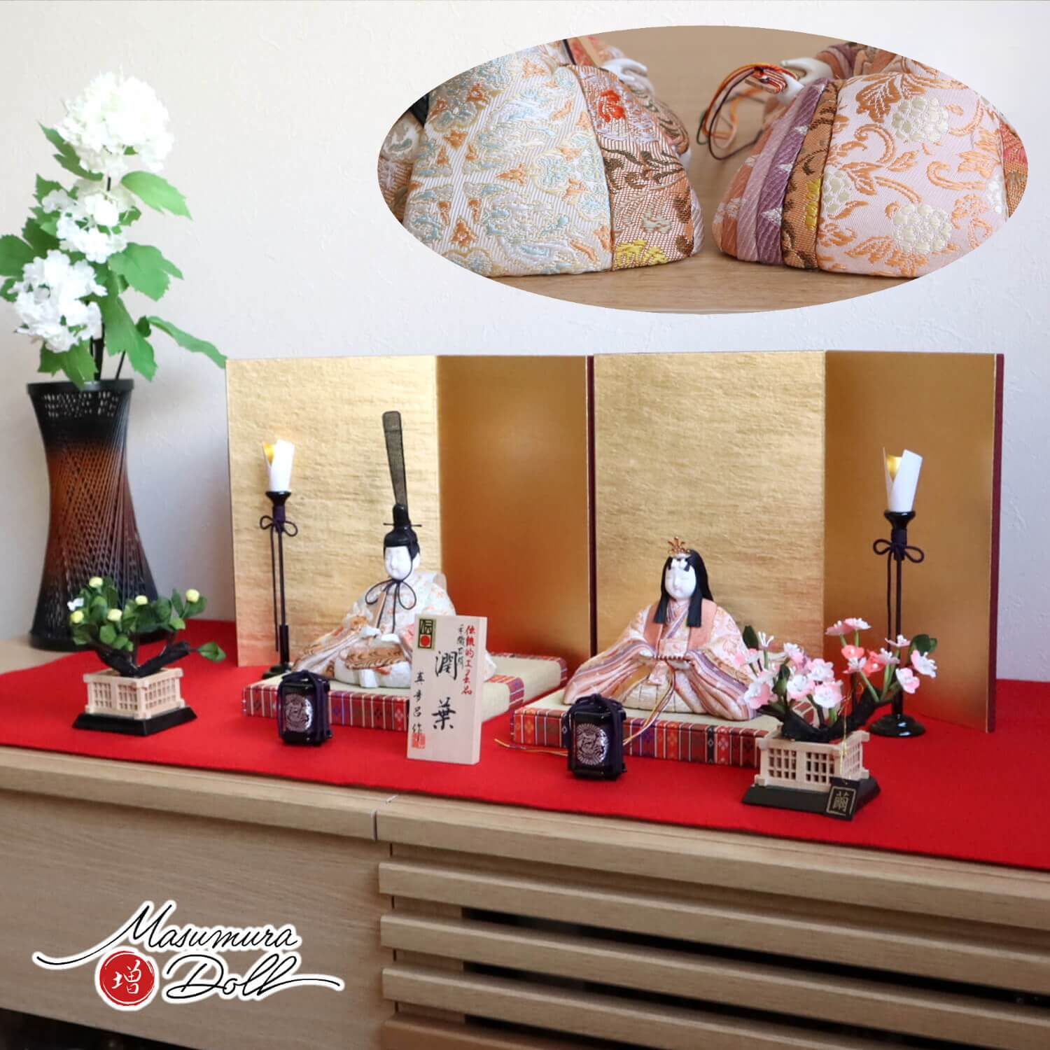 三世・金林真多呂作 伝統的工芸品 京都西陣織【手織正絹】「潤葉雛」二