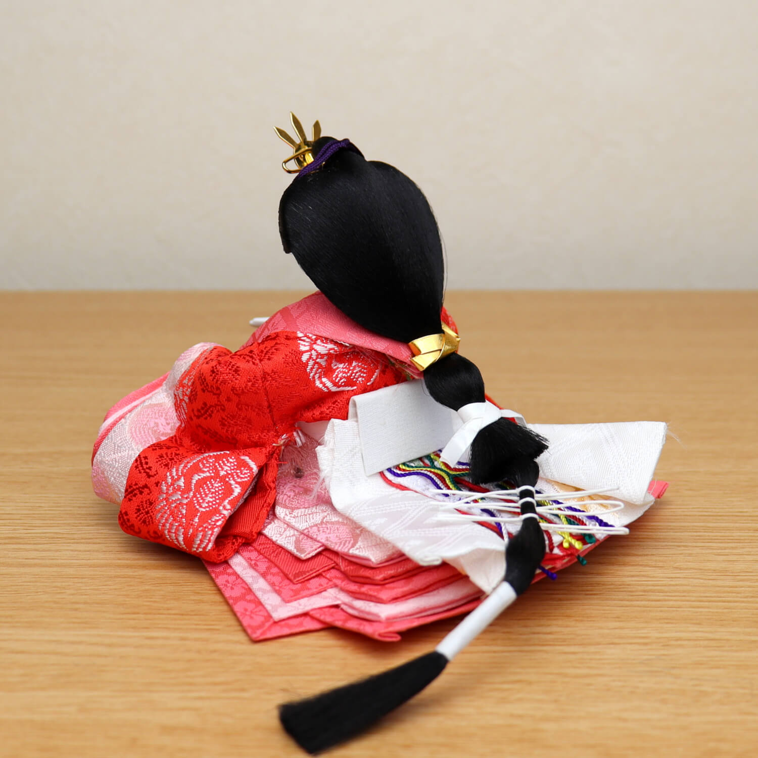 華峰作 柳 正絹西陣織 黄櫨染 有職 月-tsuki- 日本製円形ナチュラル杉