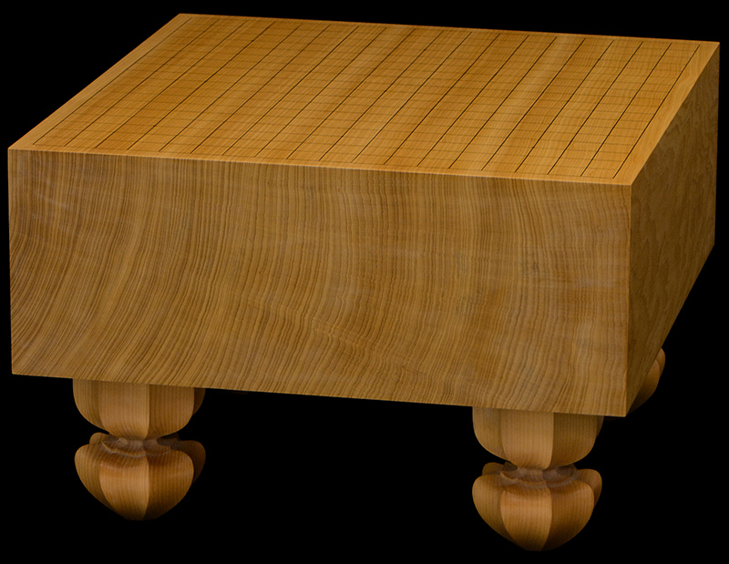 本榧足付碁盤 5寸3分（天地柾） ga50048 | 前川榧碁盤店