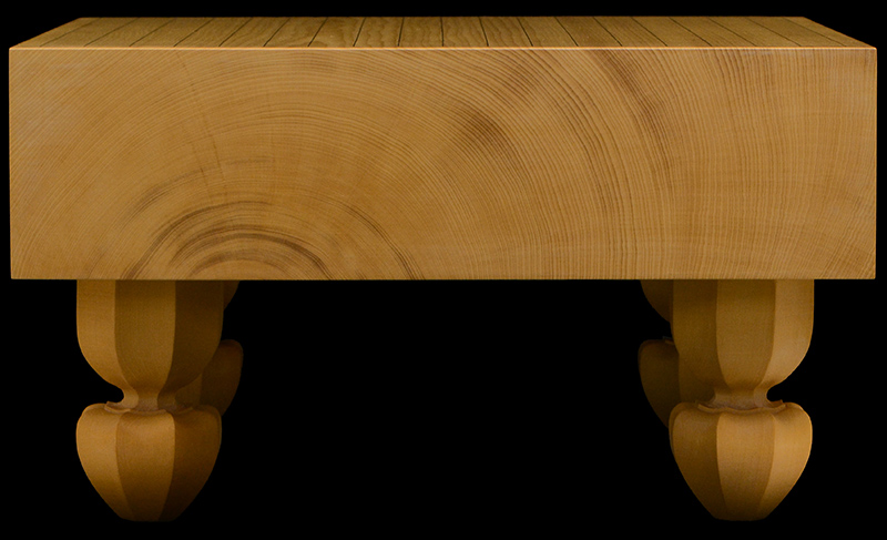 本榧足付碁盤 3寸7分（木表） ga30012 | 前川榧碁盤店